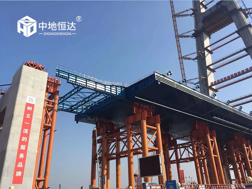 跨江大桥边跨钢梁顶推施工监测项目案例